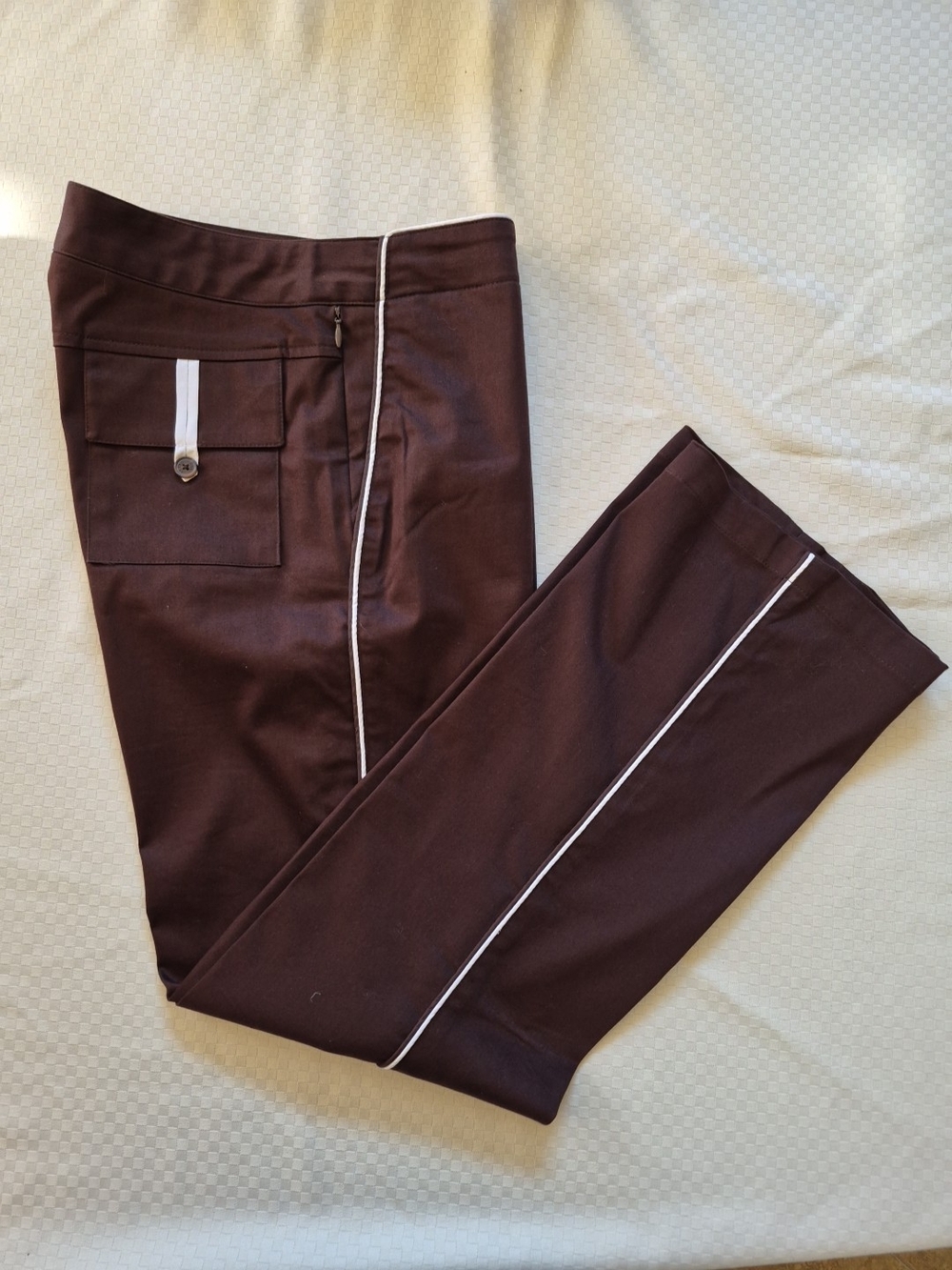 Astra Classic Golf Tuxedo Pants Size 2 Women's Brown Stretch Flat Front